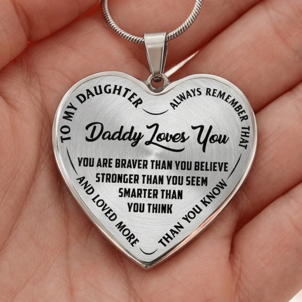 Daddy Loves You - Heart Necklace