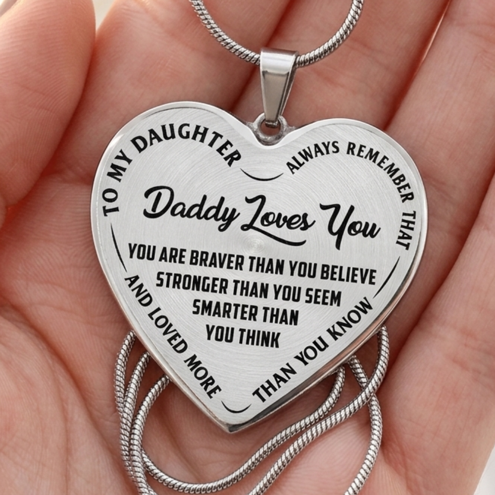 Daddy Loves You - Heart Necklace