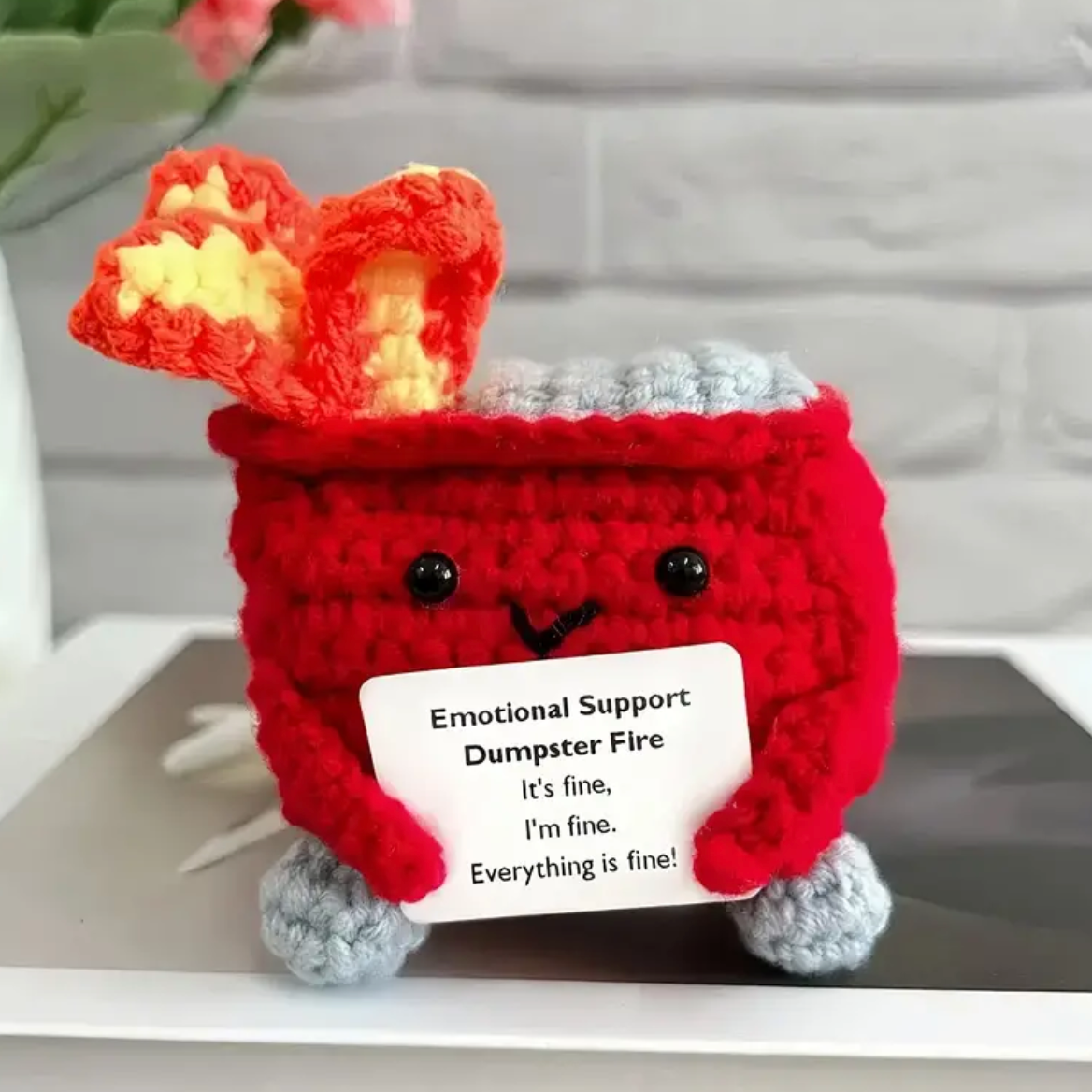 Handmade Emotional Support Dumpster Fire Fred