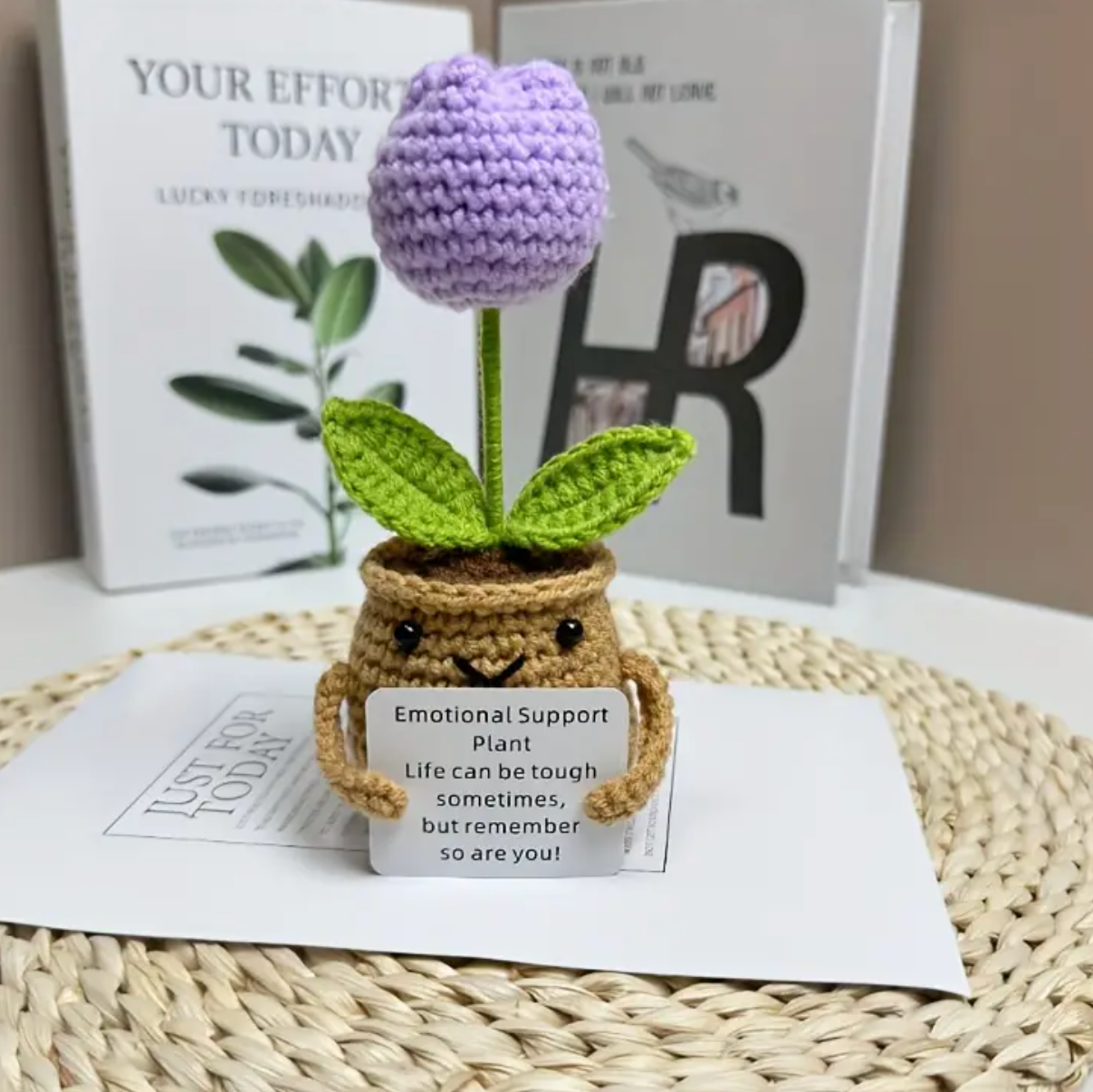 Handmade Emotional Support Plant Purple Tulip
