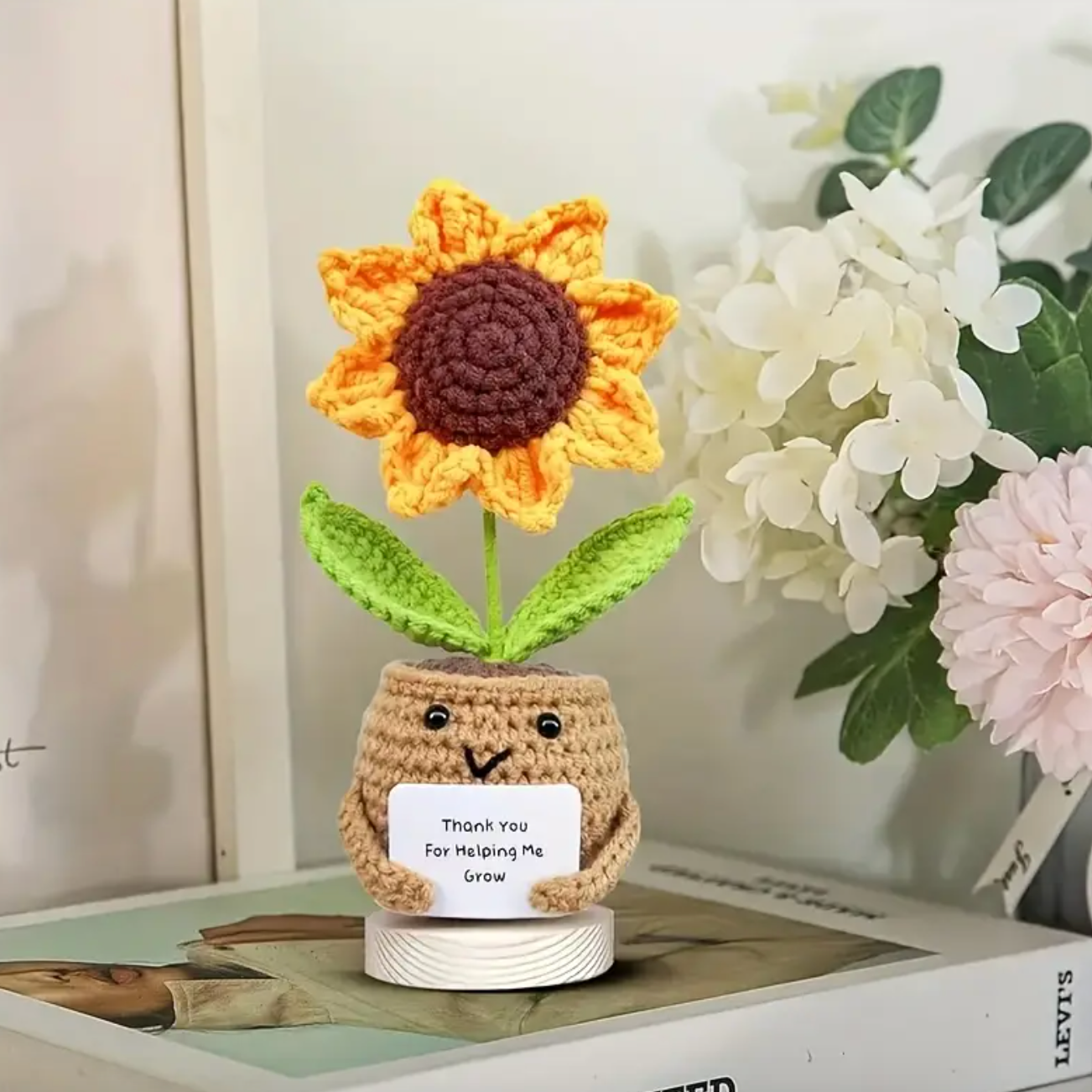 Handmade Thank You For Helping Me Grow Sunflower