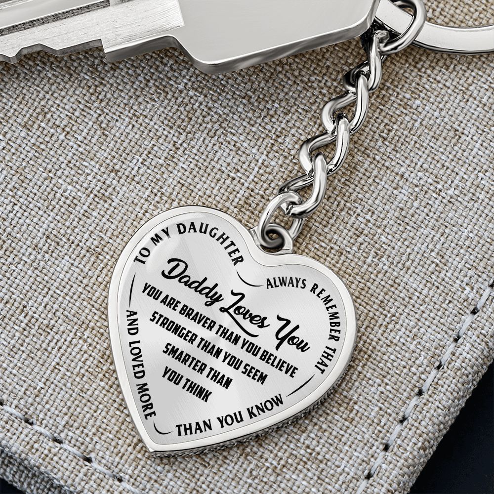 Daddy Loves You - Heart Keychain