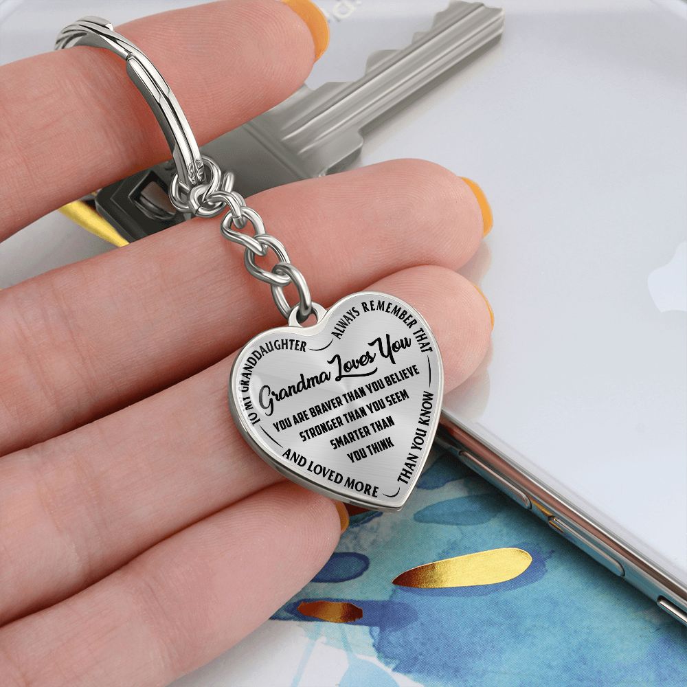 Grandma Loves You - Heart Keychain