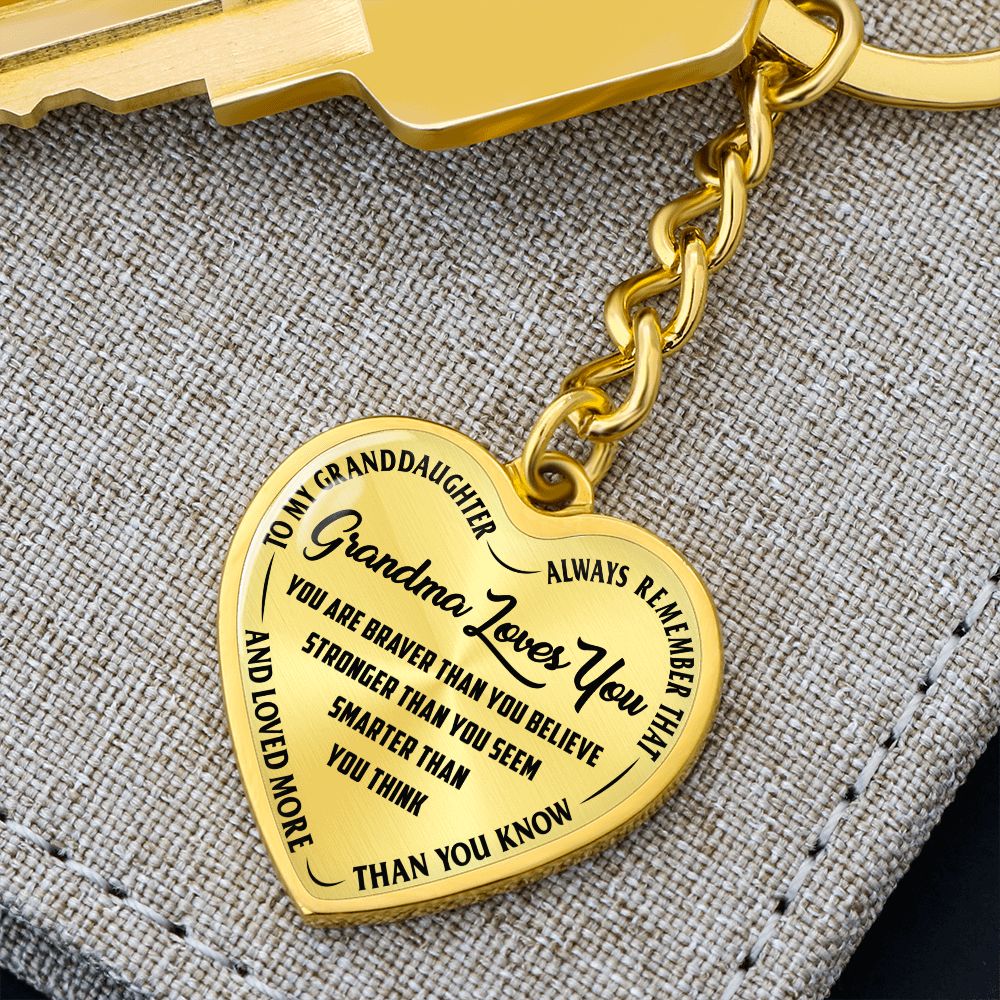 Grandma Loves You - Heart Keychain