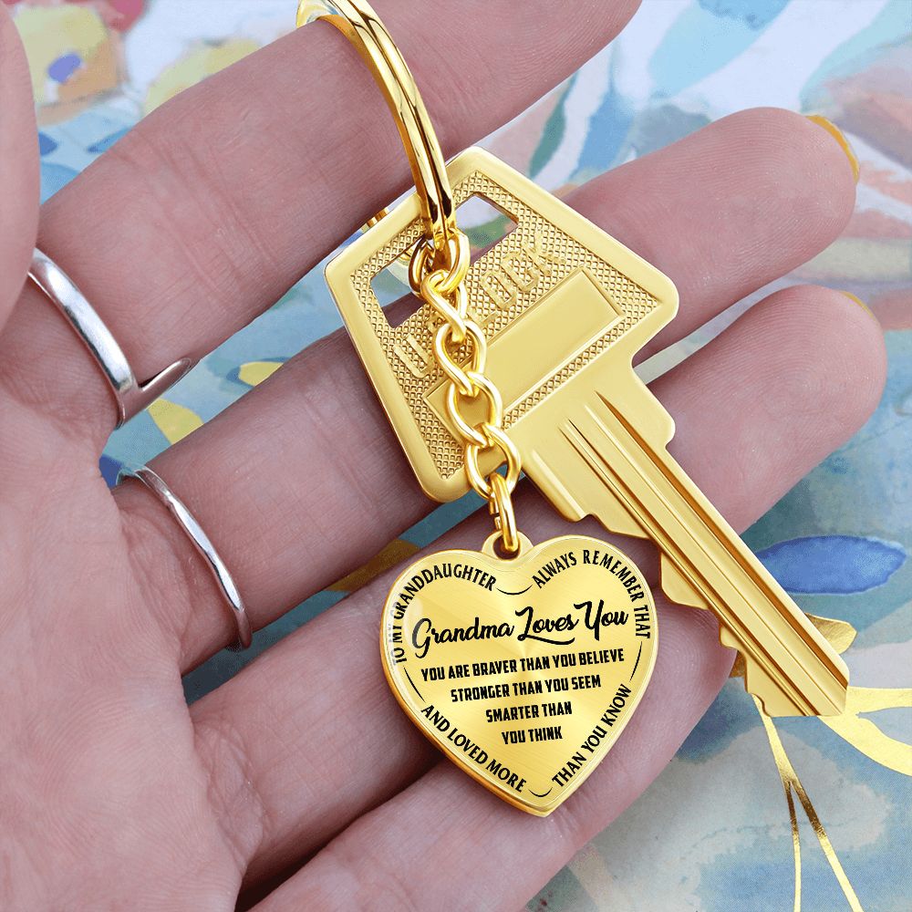 Grandma Loves You - Heart Keychain