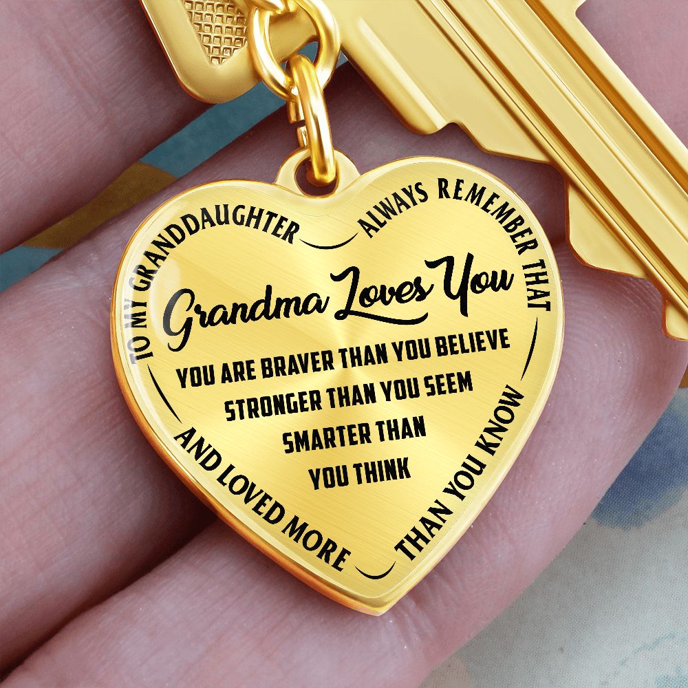 Grandma Loves You - Heart Keychain