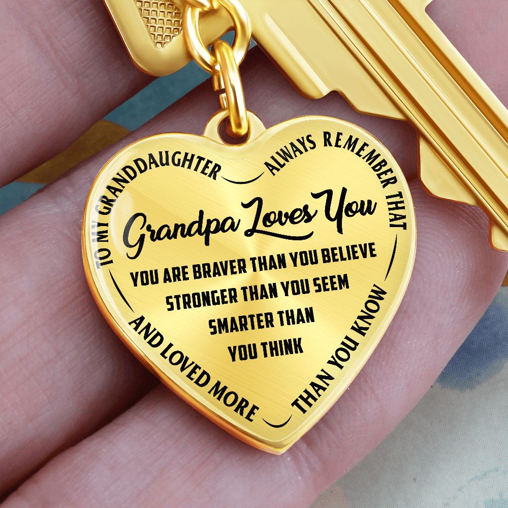 Grandpa Loves You - Heart Keychain