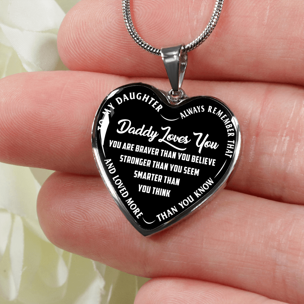Daughter - You Are Braver - Heart Pendant Necklace