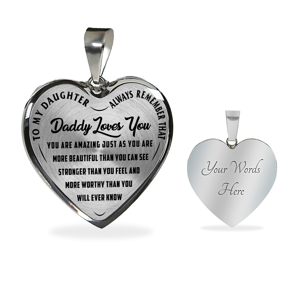 Daughter - You Are Amazing - Heart Pendant Necklace