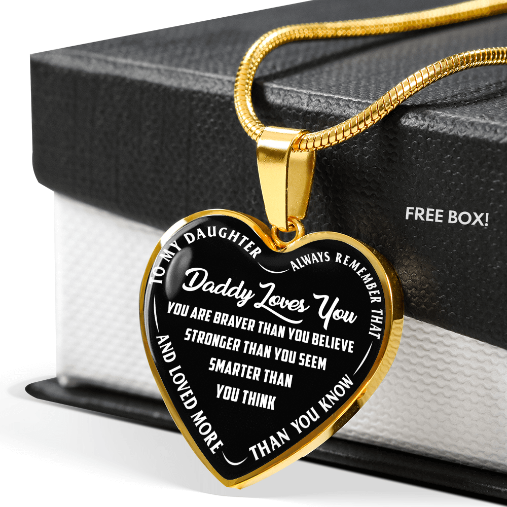 Daughter - You Are Braver - Heart Pendant Necklace