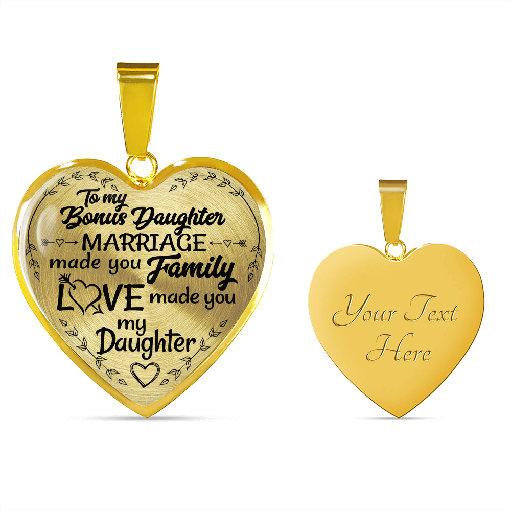 To My Bonus Daughter - Heart Pendant Necklace