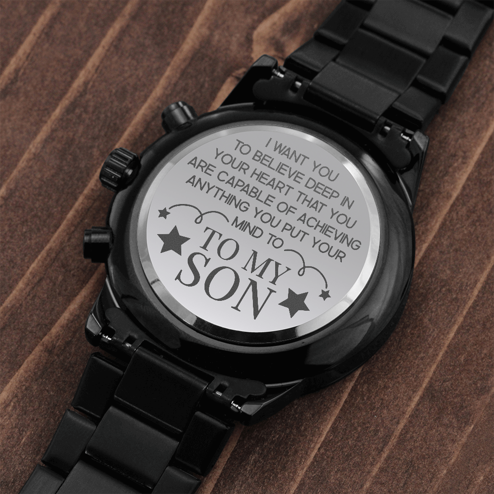Son - Believe Deep In Your Heart - Engraved Watch