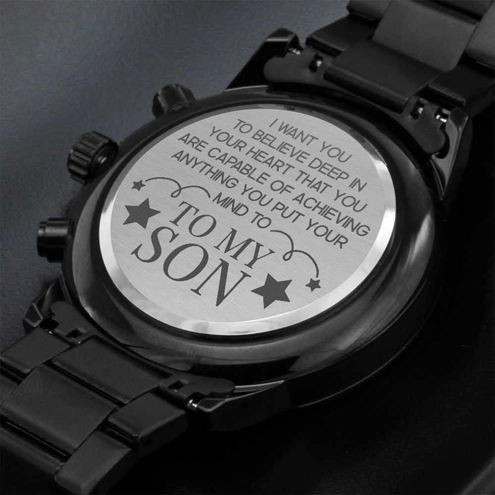 Son - Believe Deep In Your Heart - Engraved Watch