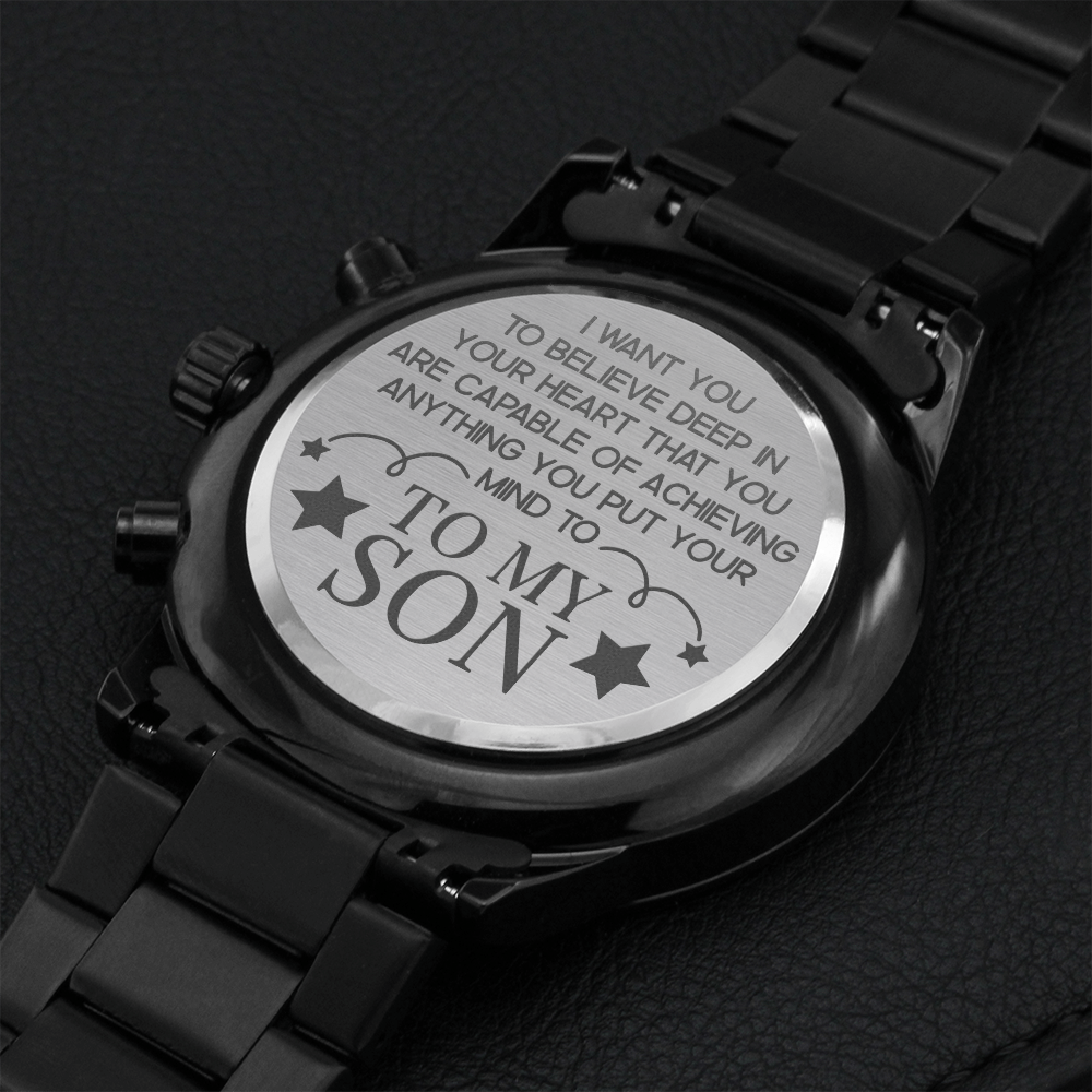 Son - Believe Deep In Your Heart - Engraved Watch