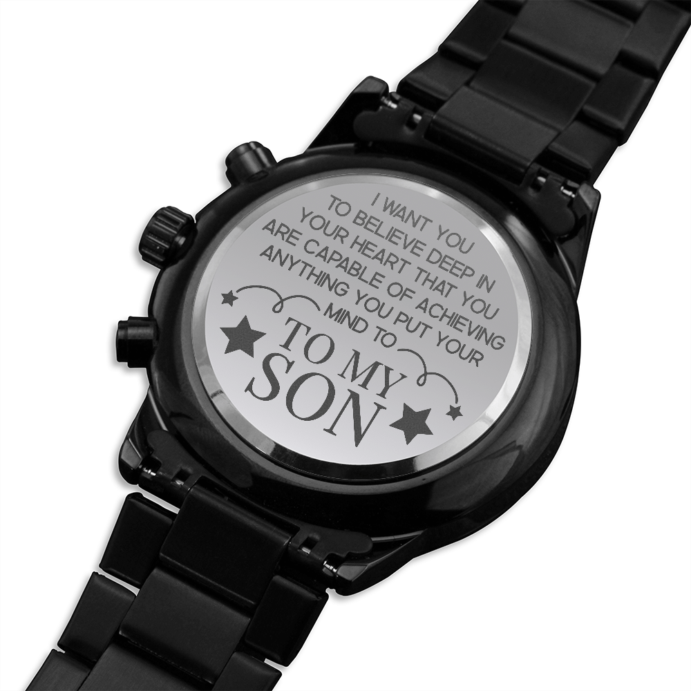 Son - Believe Deep In Your Heart - Engraved Watch