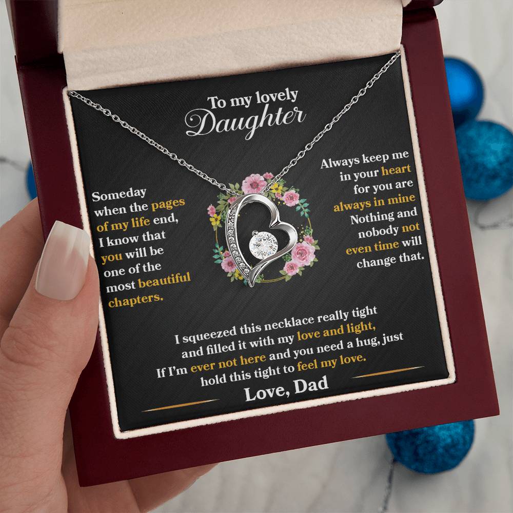 Daughter - Someday When The Pages Of My Life End - Forever Love Necklace