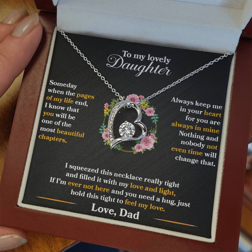 Daughter - Someday When The Pages Of My Life End - Forever Love Necklace