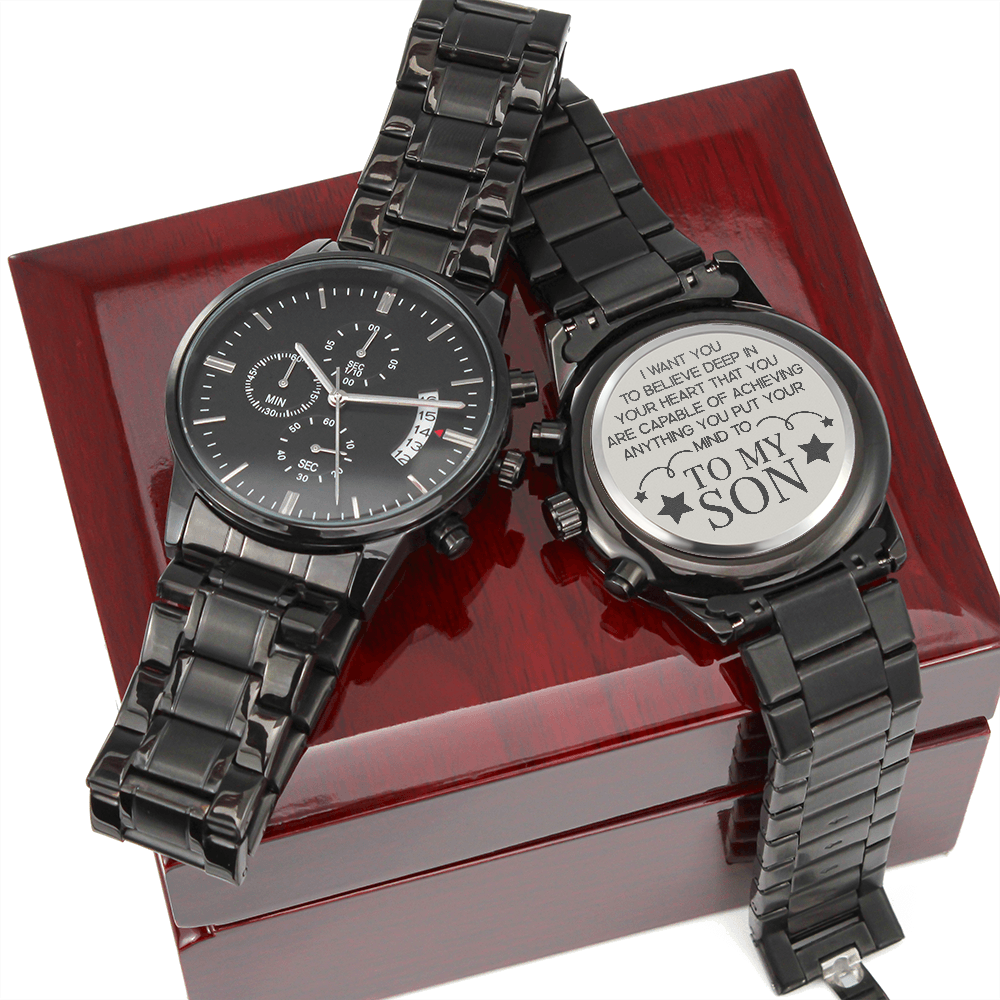 Son - Believe Deep In Your Heart - Engraved Watch