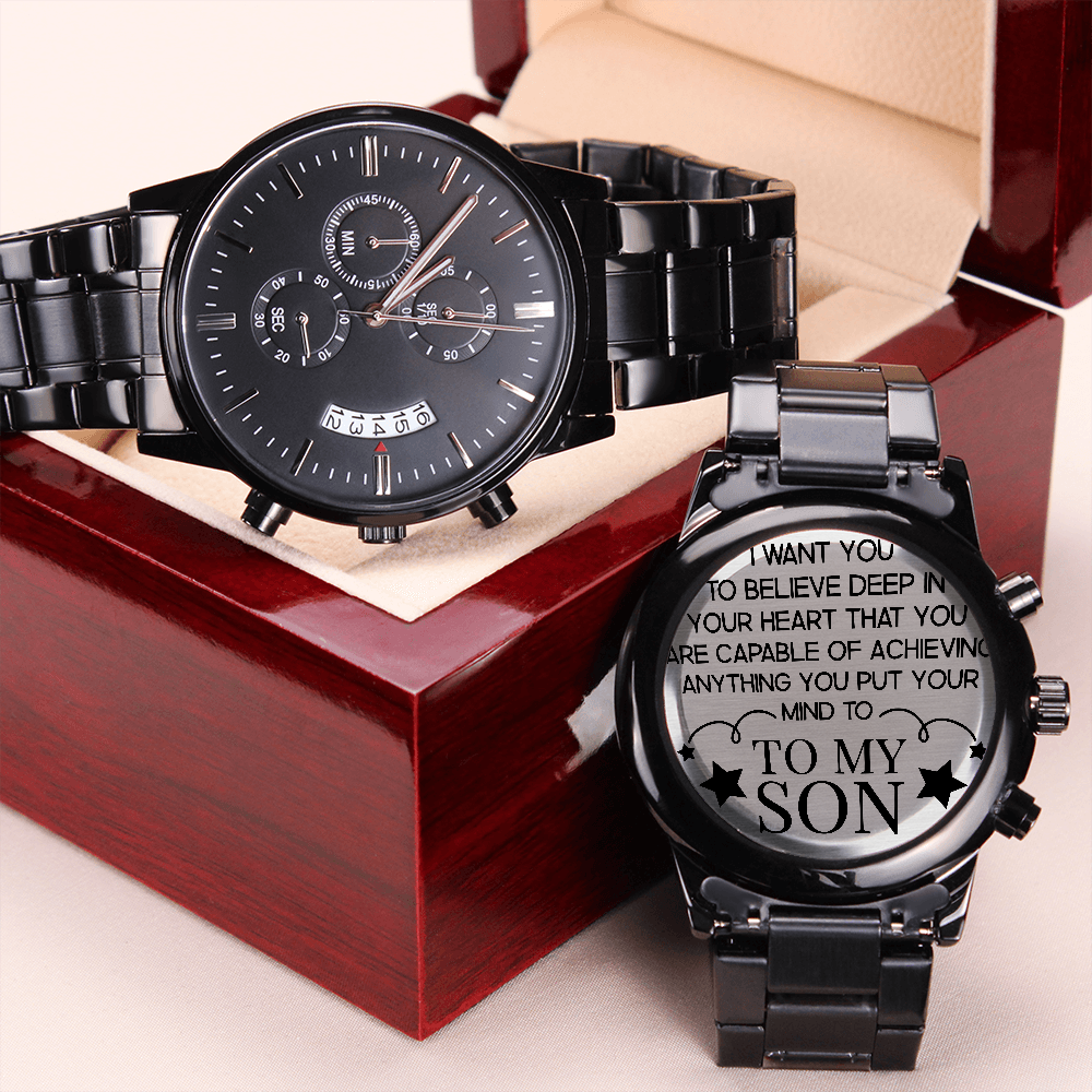 Son - Believe Deep In Your Heart - Engraved Watch