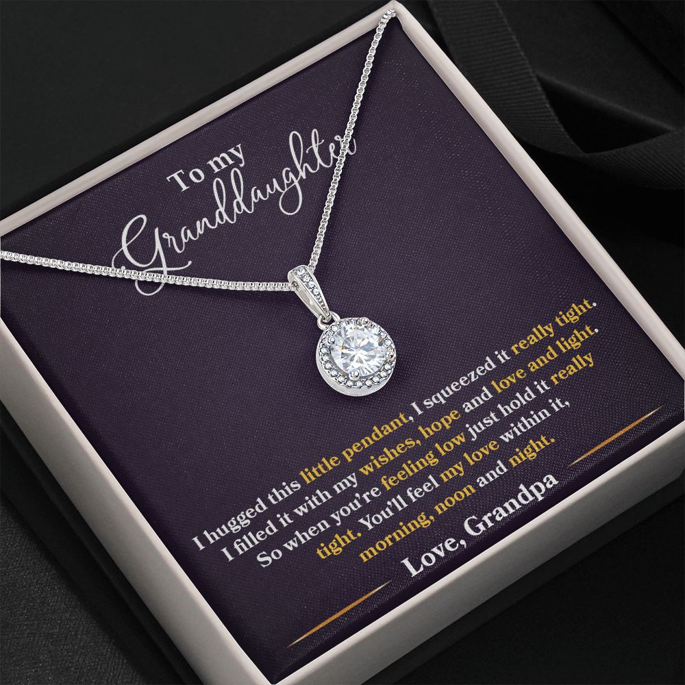 I Hugged This Little Pendant - Love Grandpa - Eternal Hope Necklace