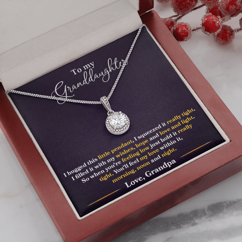 I Hugged This Little Pendant - Love Grandpa - Eternal Hope Necklace