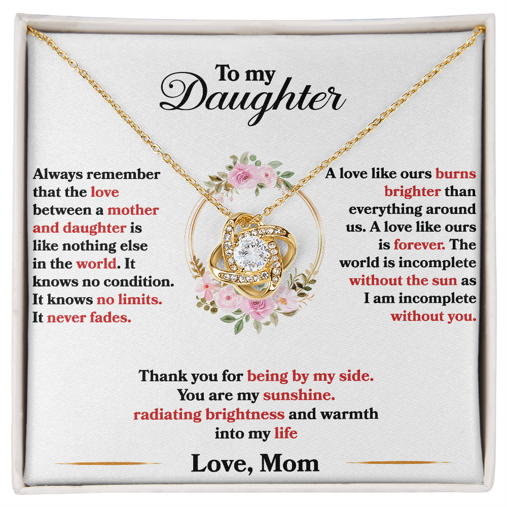 Daughter - Love Between Mother And Daughter - Love Knot Necklace