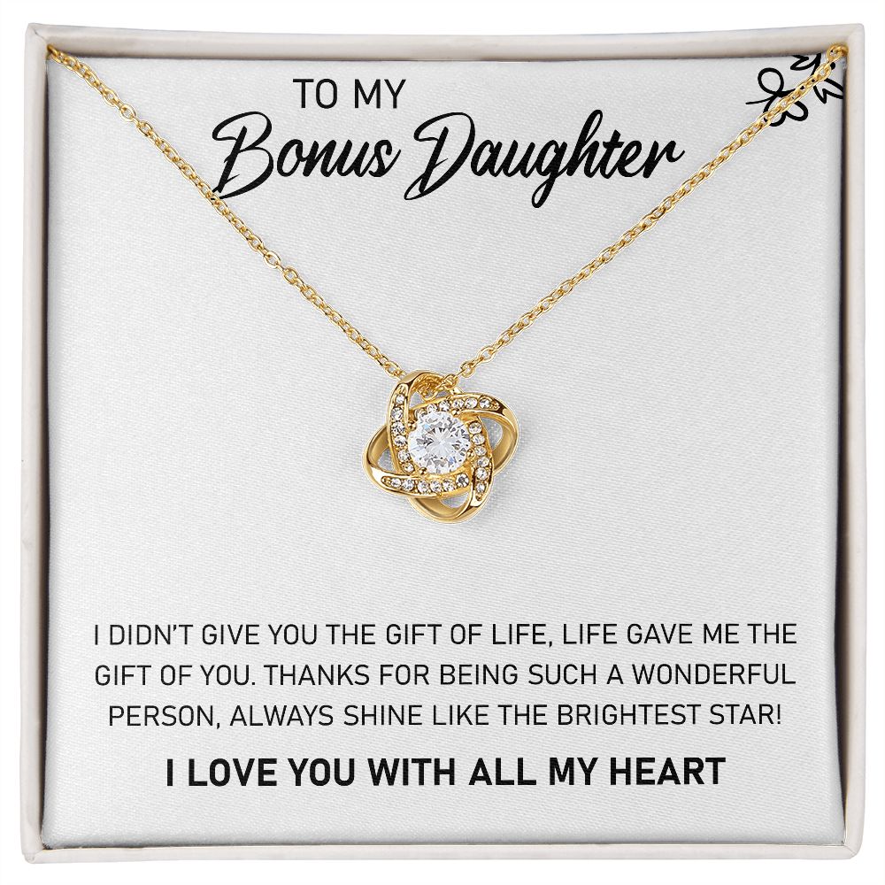 To My Bonus Daughter - Love Knot Necklace