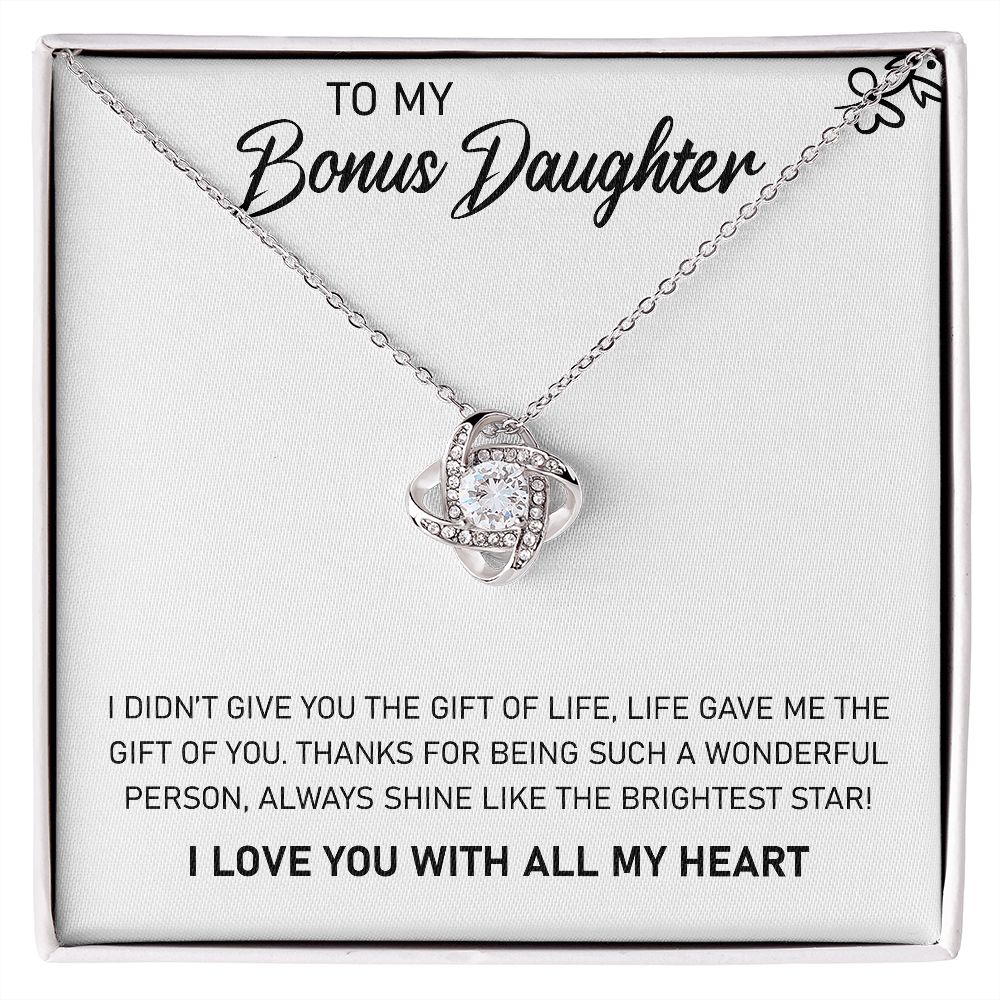 To My Bonus Daughter - Love Knot Necklace