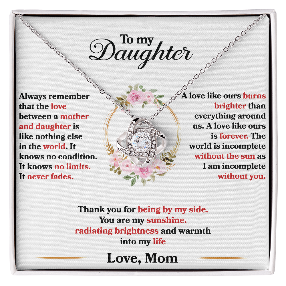 Daughter - Love Between Mother And Daughter - Love Knot Necklace