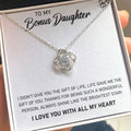 To My Bonus Daughter - Love Knot Necklace