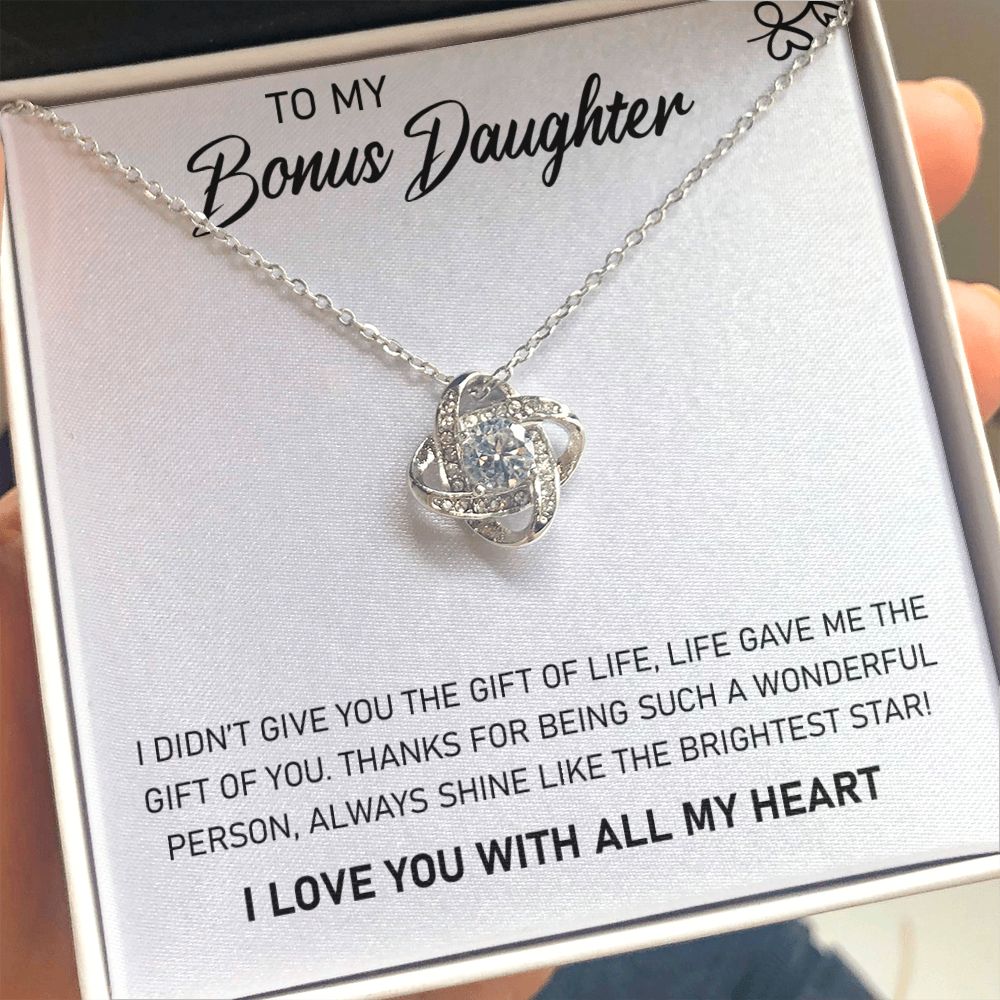To My Bonus Daughter - Love Knot Necklace