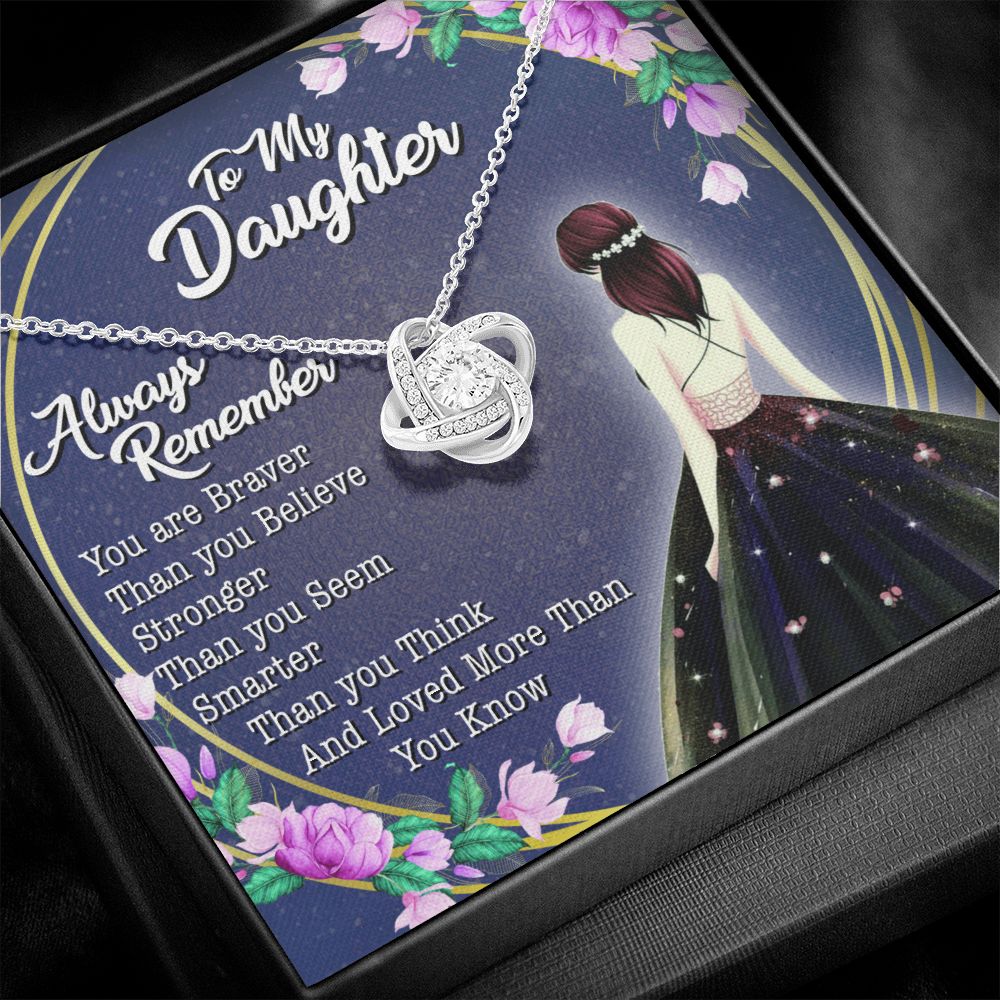 Daughter - You Are Braver - Love Knot Necklace