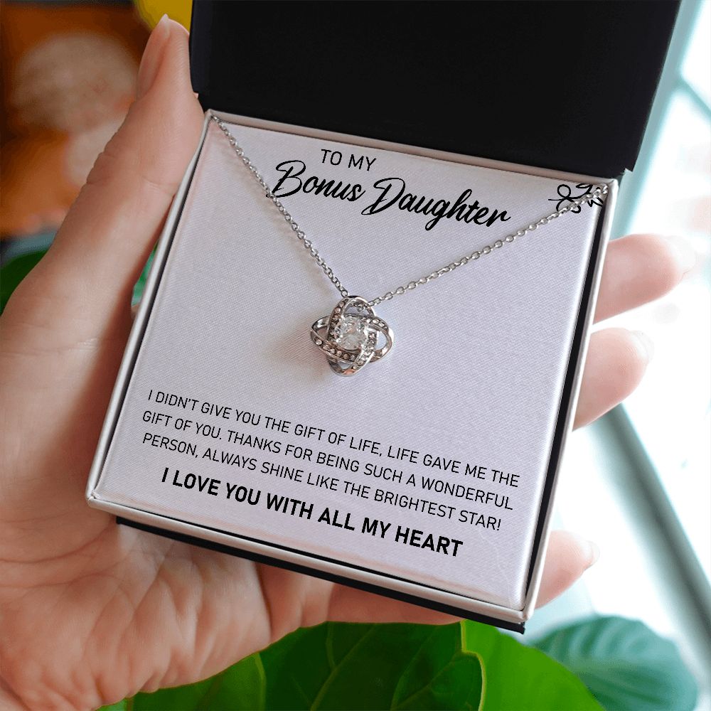 To My Bonus Daughter - Love Knot Necklace