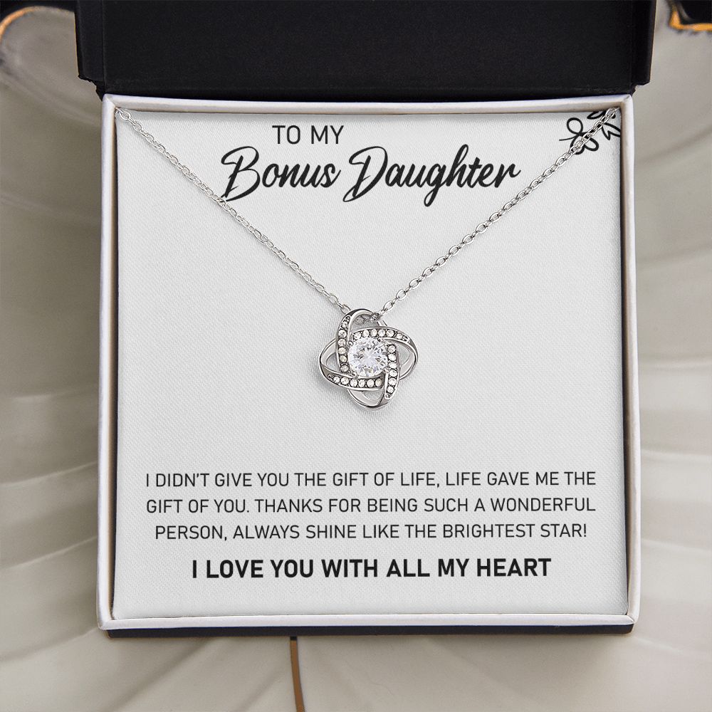 To My Bonus Daughter - Love Knot Necklace