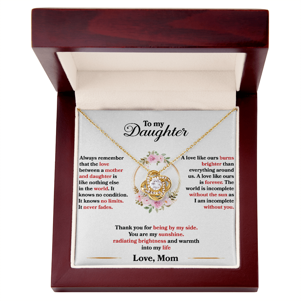 Daughter - Love Between Mother And Daughter - Love Knot Necklace