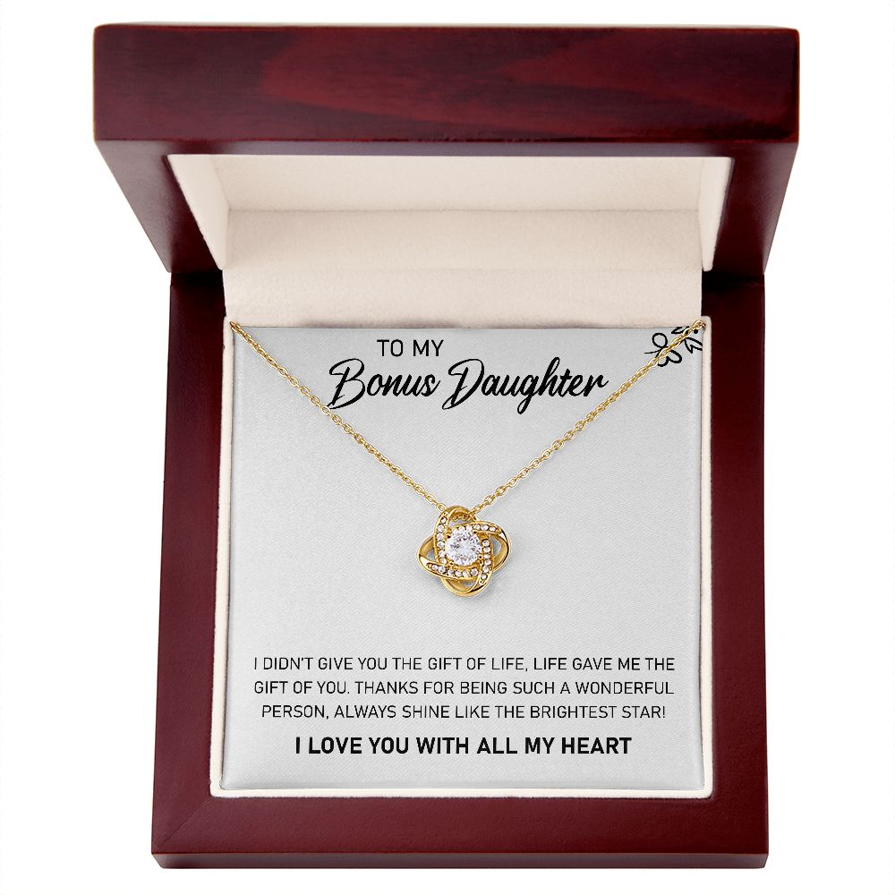 To My Bonus Daughter - Love Knot Necklace