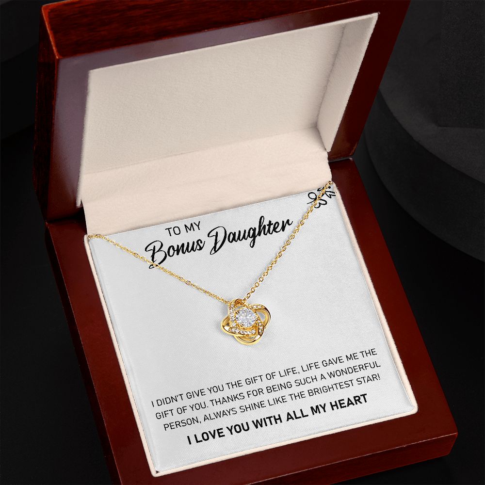 To My Bonus Daughter - Love Knot Necklace