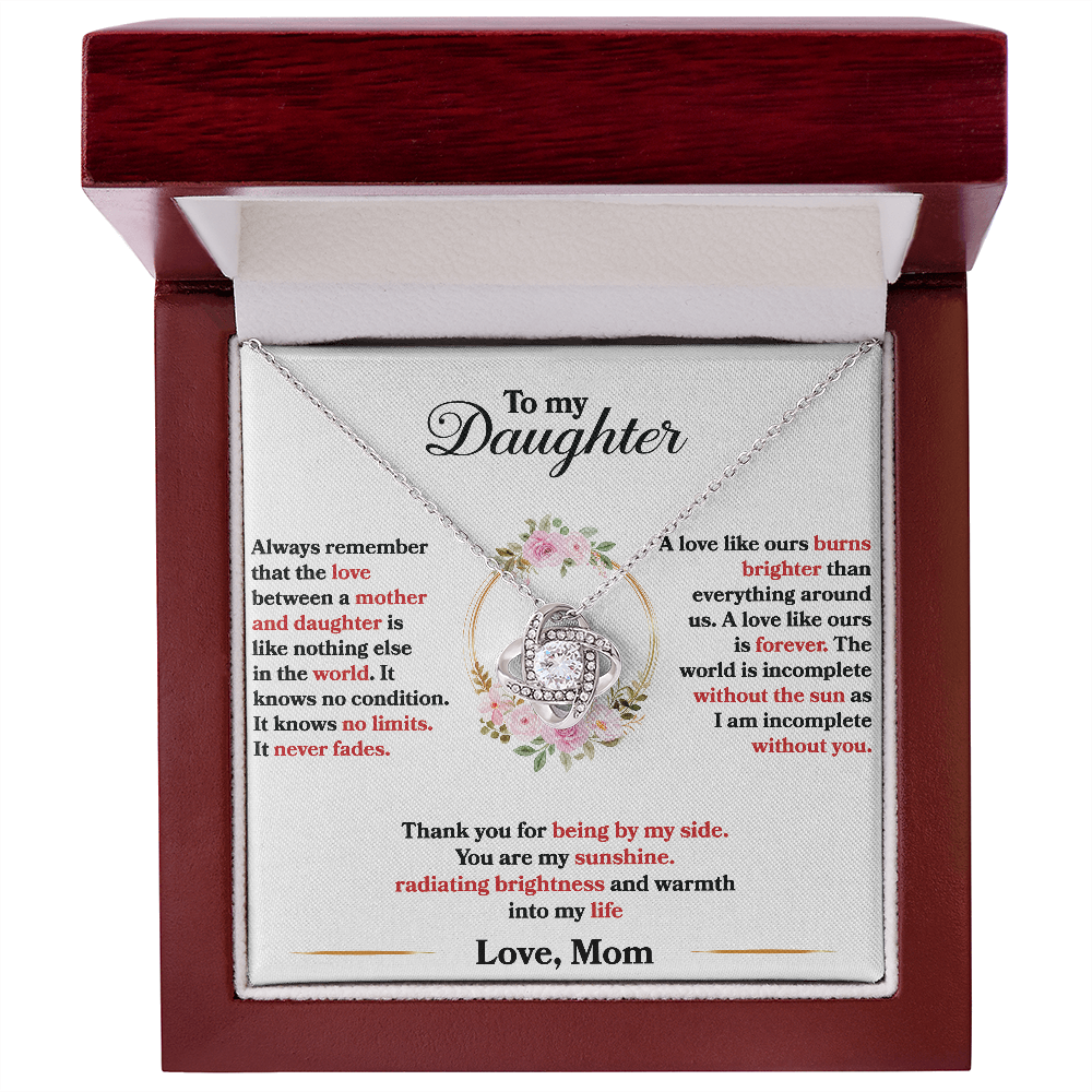 Daughter - Love Between Mother And Daughter - Love Knot Necklace