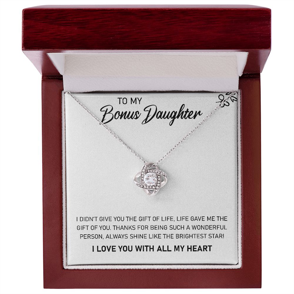 To My Bonus Daughter - Love Knot Necklace