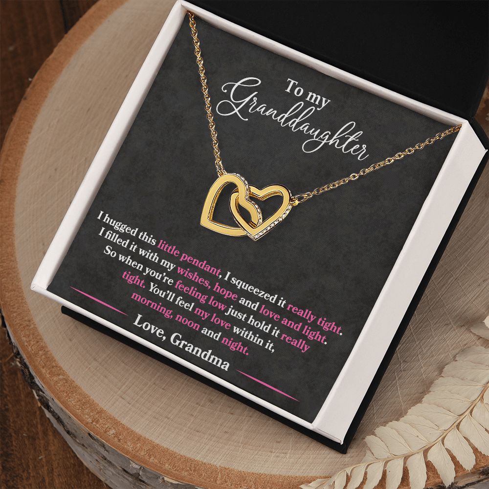 To My Granddaughter - I Hugged This Little Pendant - Love Grandma