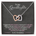 Granddaughter - I Hugged This Little Pendant - Love Grandma - Interlocking Hearts Necklace