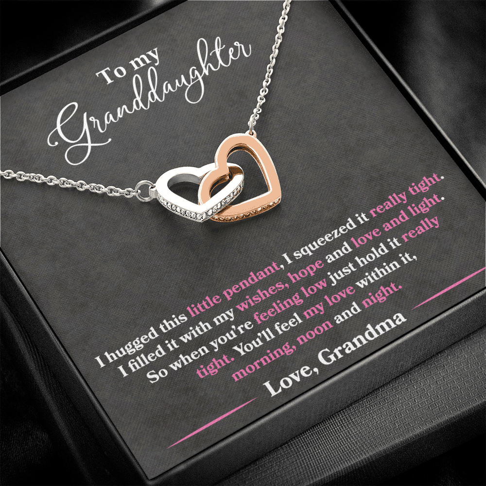 To My Granddaughter - I Hugged This Little Pendant - Love Grandma