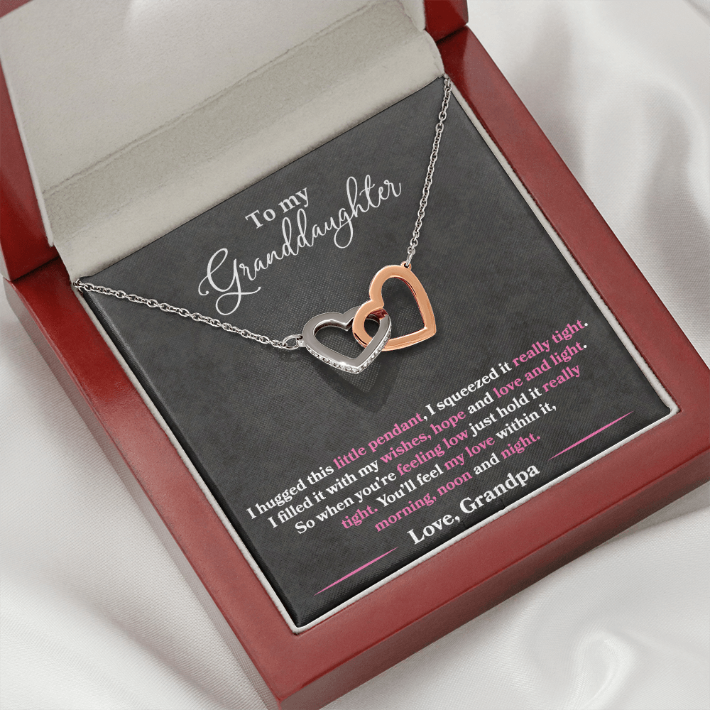 To My Granddaughter - I Hugged This Little Pendant - Love Grandpa