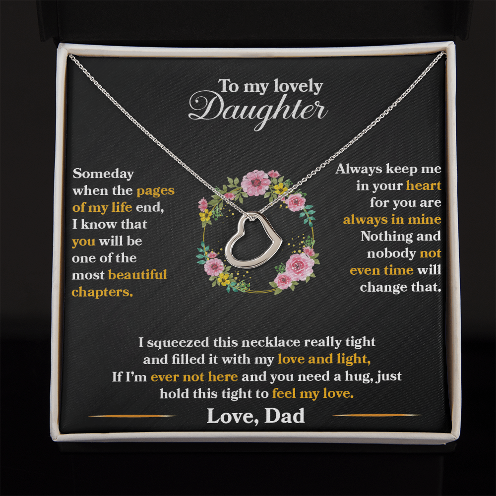 Daughter - Always Keep Me In Your Heart - Delicate Heart Necklace