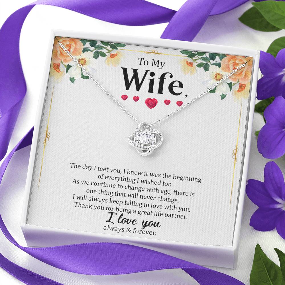 Wife - The Day I Met You - Love Knot Necklace