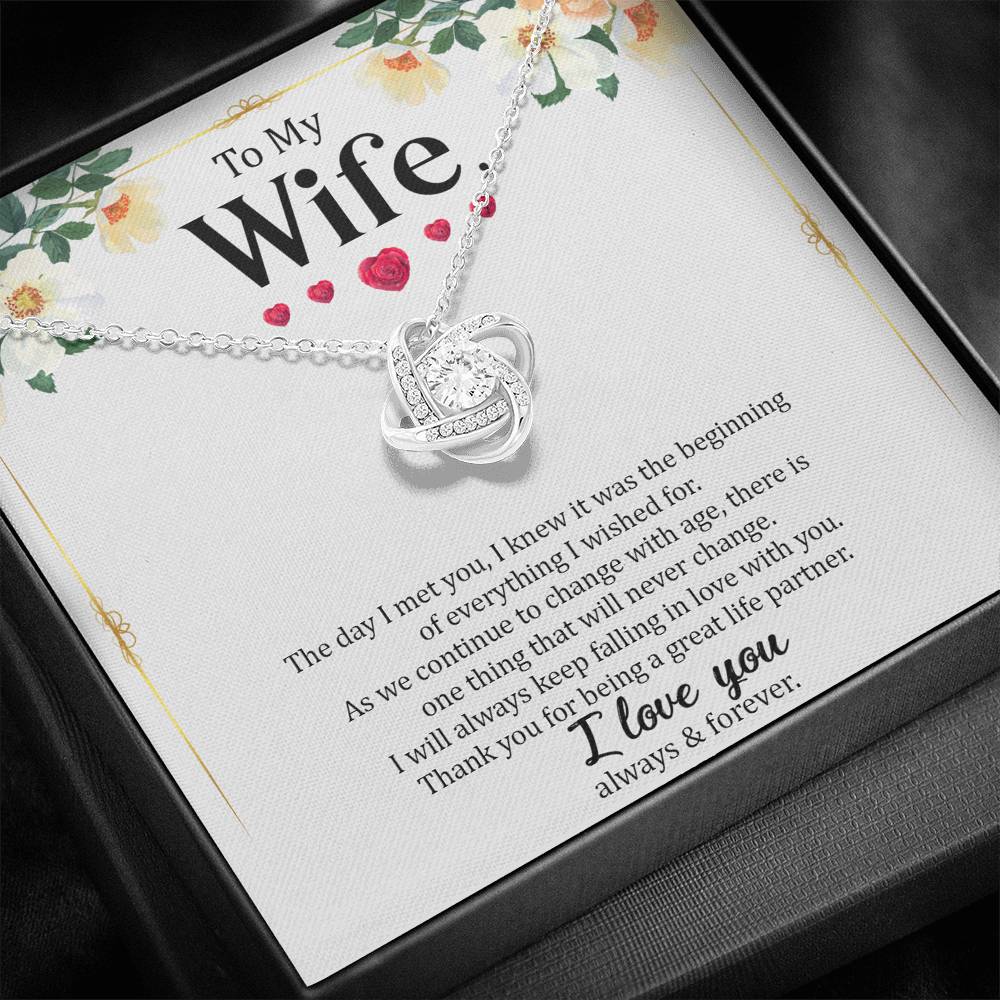 Wife - The Day I Met You - Love Knot Necklace