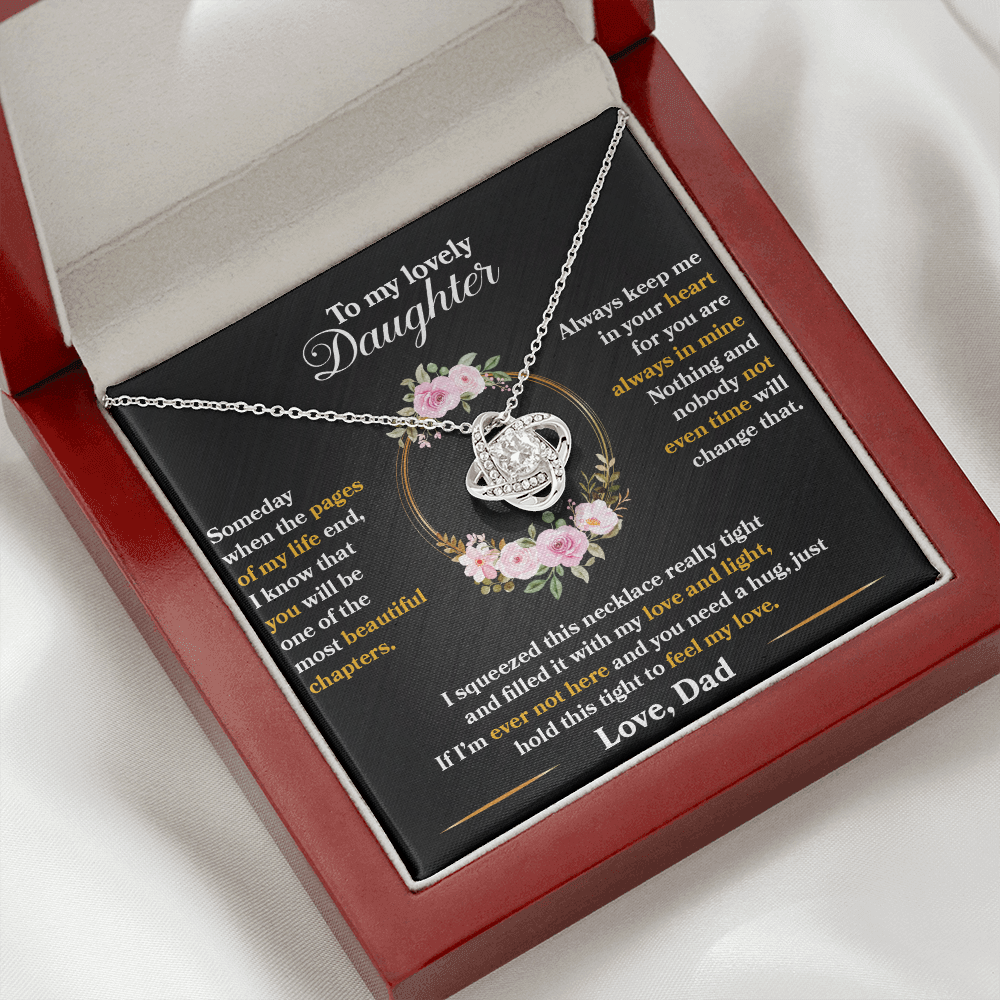 Daughter - Someday When The Pages Of My Life End - Love Knot Necklace