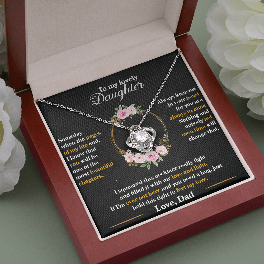 Daughter - Someday When The Pages Of My Life End - Love Knot Necklace