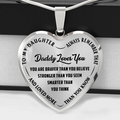 Daughter - Daddy Loves You - Heart Necklace