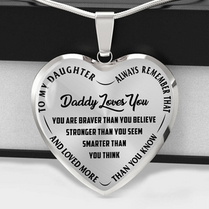 Daughter - Daddy Loves You - Heart Necklace